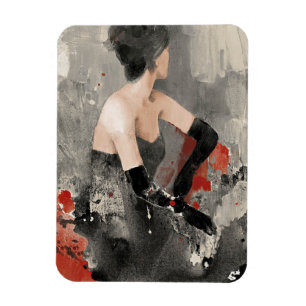 Magnet Flexible Pomme sauvage   Vintage Watercolor Woman