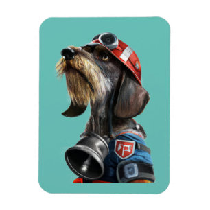 Magnet Flexible Pompier chef fils Dachshund