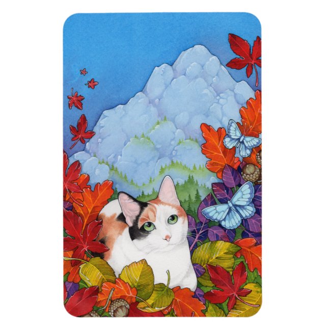 Magnet Flexible Pont arc-en-ciel sans limite Automne Nature Cat (Vertical)
