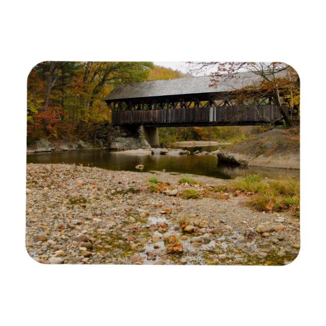 Magnet Flexible Pont couvert de Newry sur la rivière en automne (Horizontal)