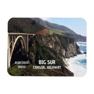 Magnet Flexible Pont de Bixby Creek, côte de Big Sur, plage, surf,