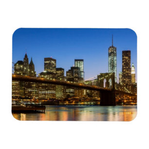 Magnet Flexible Pont de Manhattan et de Brooklyn au crépuscule