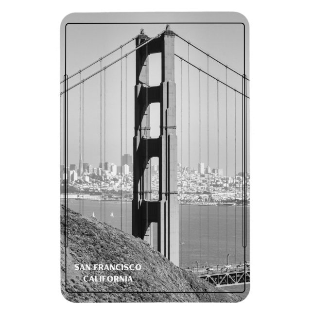 Magnet Flexible Pont Monochrome Golden Gate (Vertical)