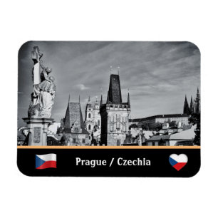 Magnet Flexible Pont Prague & Charles, Château de Hradcany/vintag
