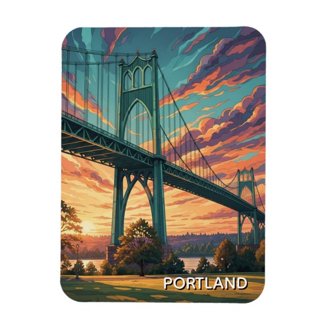 Magnet Flexible Pont St Johns à Portland Oregon (Vertical)