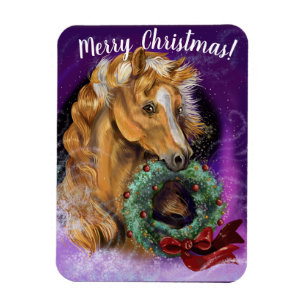 Magnet Flexible Pony avec la couronne de Noël