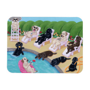 Magnet Flexible Poolside Party labradors peinture