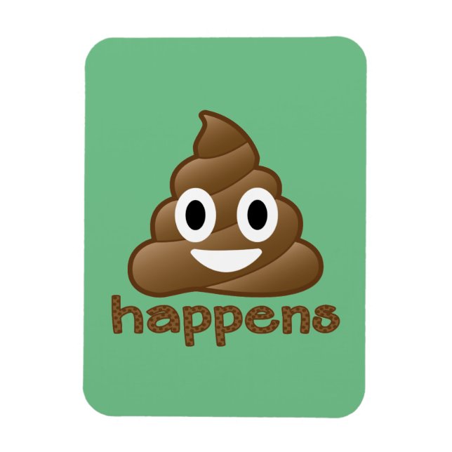 Magnet Flexible Poop Happens Emoji (Vertical)