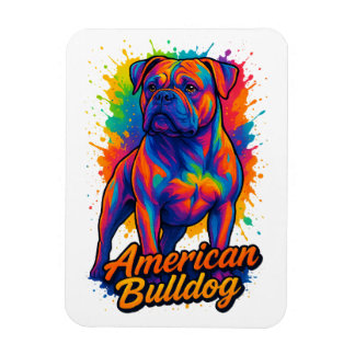 Magnet Flexible Pop Art American Bulldog - Chien néon dynamique