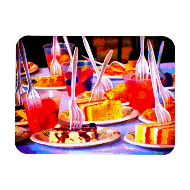 Magnet Flexible Pop Art Food Cake Snacks Forks Coloré (Horizontal)