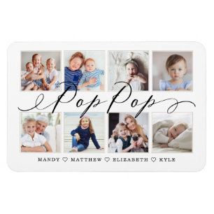 Magnet Flexible Pop Pop Script Grandchildren Photo Collage