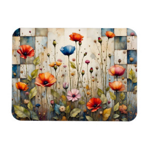 Magnet Flexible Poppies colorées et écorces