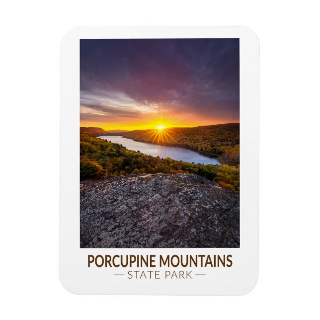 Magnet Flexible Porcupine Mountains State Park Michigan Watercolor (Vertical)