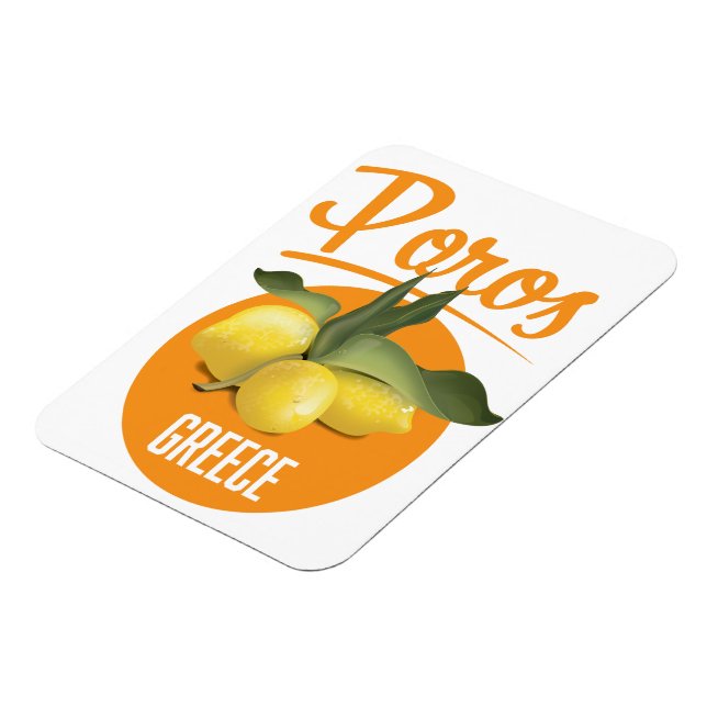 Magnet Flexible Poros Grèce affiche de voyage Art Print (Côté Gauche)