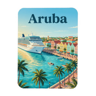Magnet Flexible Port de croisière d'Aruba, Oranjestad Aruba