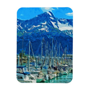 Magnet Flexible Port de Seward Alaska Impressionnisme Abstrait