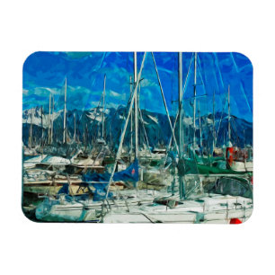Magnet Flexible Port de Seward Alaska Impressionnisme Abstrait