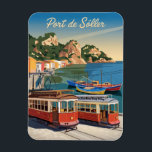 Magnet Flexible Port de Soller Mallorca Vintage<br><div class="desc">Découvrez le charme de Port de Sóller, Majorque, avec cette carte postale de style vintage. Doté d'un port pittoresque, entouré par les montagnes de la Tramuntana et les eaux scintillantes de la Méditerranée, ce design saisit la beauté intemporelle de ce joyau côtier. Parfait pour les collectionneurs, les voyageurs ou comme...</div>