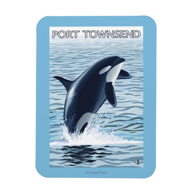 Magnet Flexible Port Townsend, Washington Orca Jumping (Vertical)