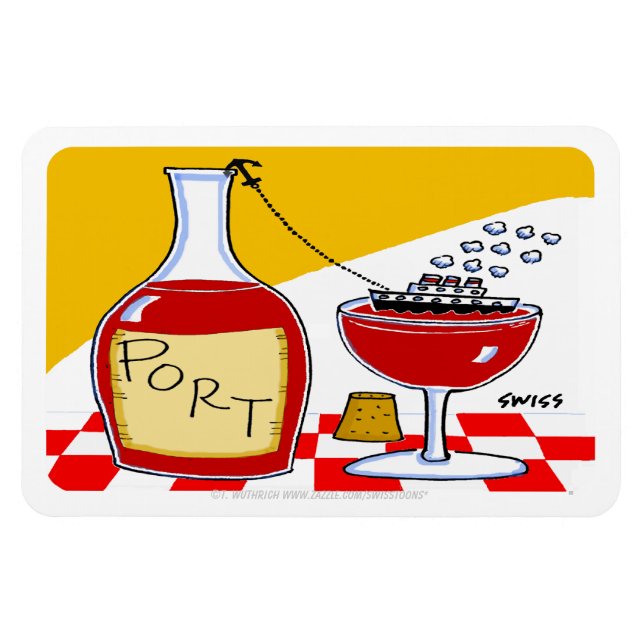 Magnet Flexible Port Wine Dessin animé Humorous Tasting Party Favo (Horizontal)