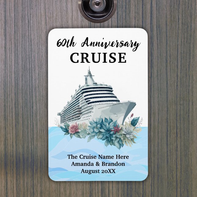 Magnet Flexible Porte de cabine de croisière personnalisée pour le (Custom 60th Anniversary Cruise Cabin Door Magnet
)