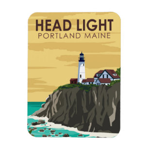Magnet Flexible Portland Head Light Maine Vintage Art