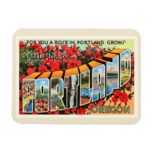 Magnet Flexible Portland Orégon OU vieux souvenir de Vintage