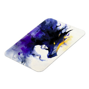 Magnet Flexible Portrait abstrait aquarelle cheval noir
