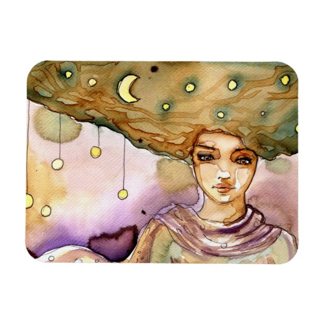 Magnet Flexible Portrait Abstrait et jolie femme (Horizontal)