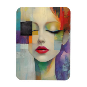 Magnet Flexible Portrait dans le surréalisme des blocs de couleurs