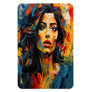 Magnet Flexible Portrait d'art expressionniste radieux