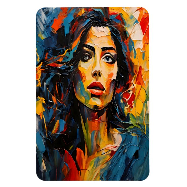 Magnet Flexible Portrait d'art expressionniste radieux (Vertical)
