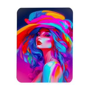 Magnet Flexible Portrait d'art pop néon 