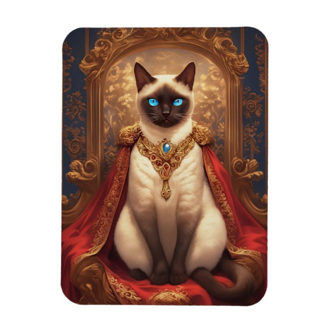 Magnet Flexible Portrait de chat siamois royal majestueux (Vertical)