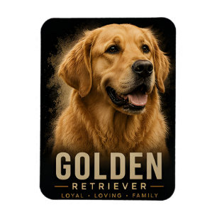 Magnet Flexible Portrait de Chien de Famille Aimant et Fidèle Gold