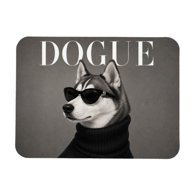 Magnet Flexible Portrait de chien de luxe Husky sibérien Flexi M (Horizontal)