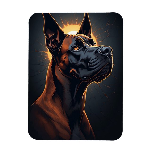 Magnet Flexible Portrait de chien dramatique et élégant (Vertical)