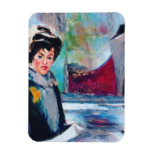 Portrait de femme vintage avec Arrière - plan Abst