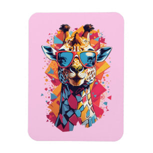 Magnet Flexible Portrait de girafe de style graffiti-58567