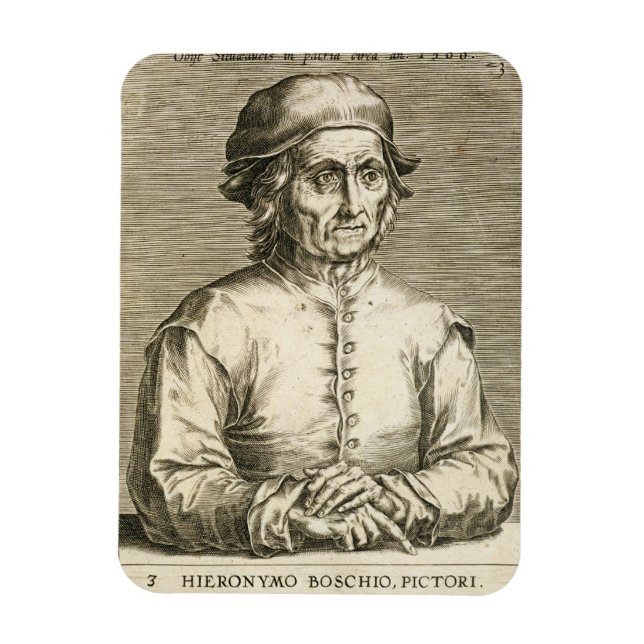 Magnet Flexible Portrait de Hieronymus Bosch (c.1450-1516) plaque  (Vertical)
