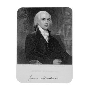 Magnet Flexible Portrait de James Madison, gravé par William A.