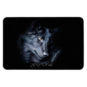 Magnet Flexible Portrait de la faune du loup gris sur un aimant Fl
