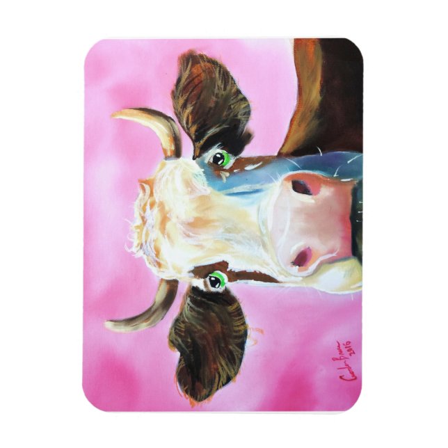 Magnet Flexible Portrait de la vache mignonne (Vertical)