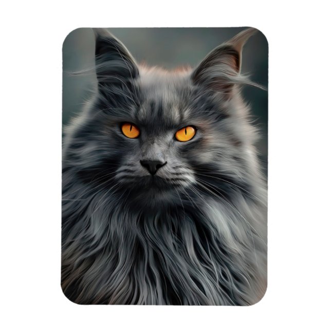 Magnet Flexible Portrait de majestueux chat à longs poils (Vertical)