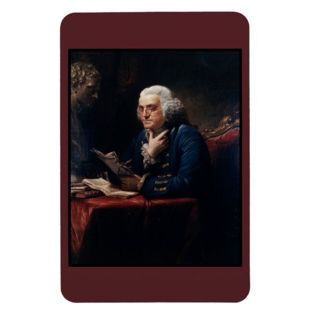 Magnet Flexible Portrait de pouce, Benjamin Franklin Père fondateu (Vertical)