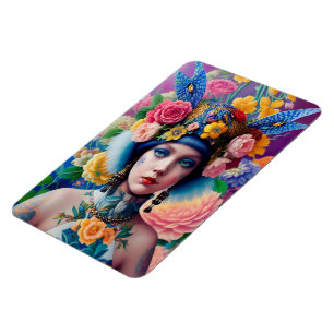 Magnet Flexible Portrait de princesse florale
