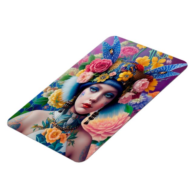 Magnet Flexible Portrait de princesse florale (Côté Gauche)
