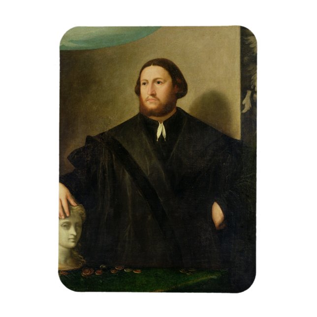 Magnet Flexible Portrait de Raphaele Grassi (huile sur toile) (Vertical)