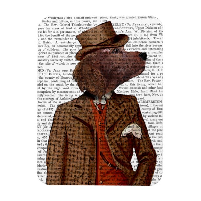 Magnet Flexible Portrait de Rider Red Setter (Vertical)