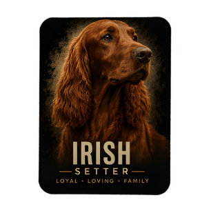 Magnet Flexible Portrait de Setter Irlandais Chien de Famille Loya